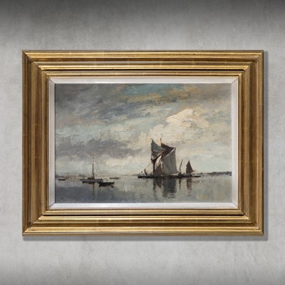 Lot 199 - Edward  Seago (British b.1910-d.1974), Thames Barges on the Orwell