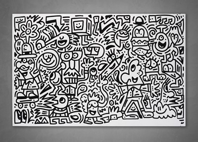 Lot 345 - Mr Doodle (British 1994-), 'Untitled (50 Hour Doodle Marathon)', 2017