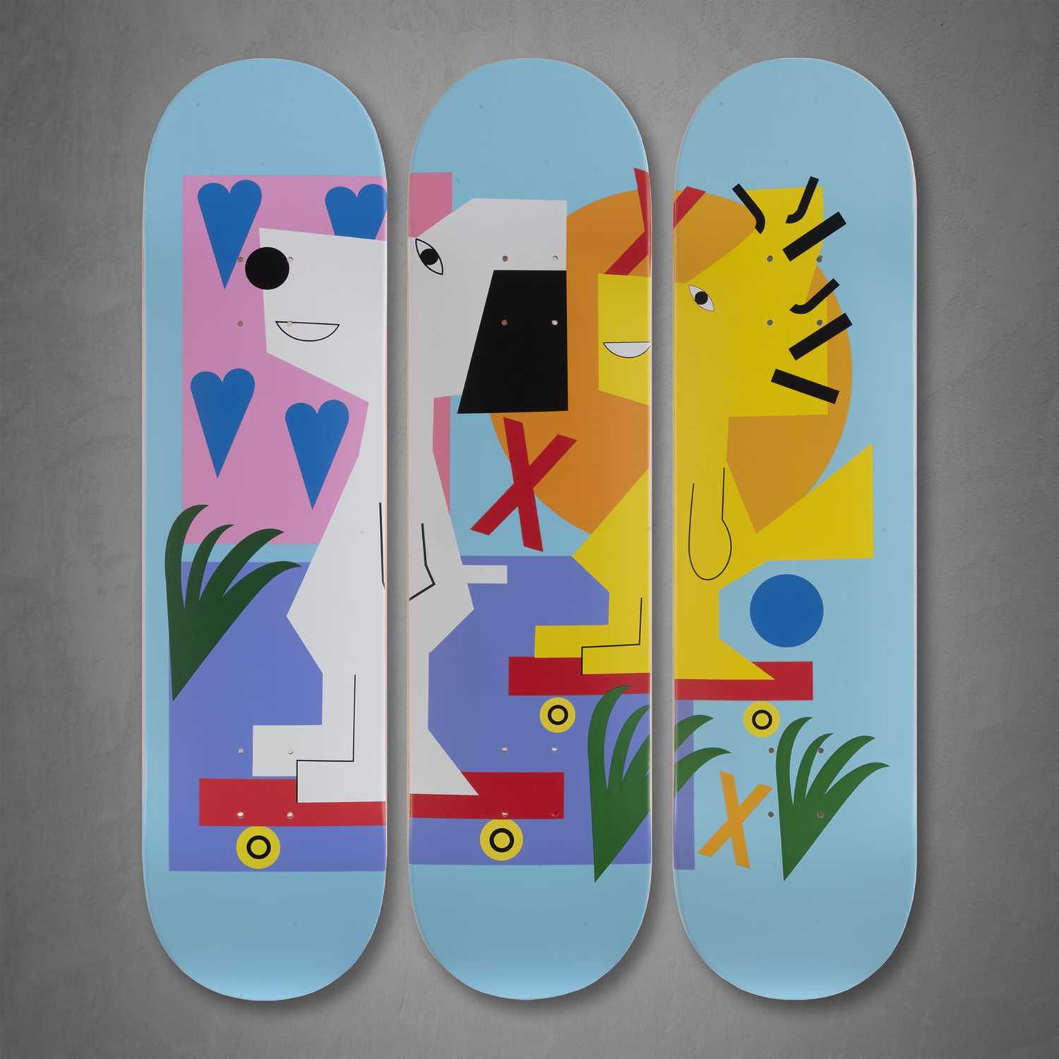 Lot 85 - Nina Chanel Abney (American 1982-), 'Peanuts (Triptych)', 2020