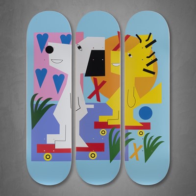 Lot 85 - Nina Chanel Abney (American 1982-), 'Peanuts (Triptych)', 2020