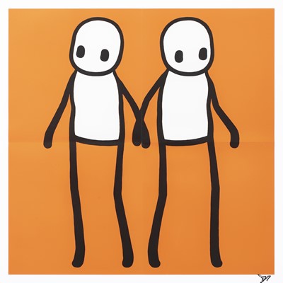 Lot 204 - Stik (British 1979-), 'Holding Hands (Orange)', 2020