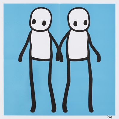 Lot 203 - Stik (British 1979-), 'Holding Hands (Blue)', 2020