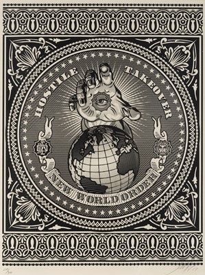 Lot 199 - Shepard Fairey (American 1970-), 'Hostile Takeover', 2007