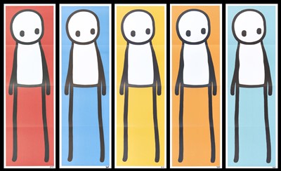 Lot 444 - Stik (British) ‘Standing Figure (Book) (Red, Blue, Yellow, Orange & Teal)’, 2015