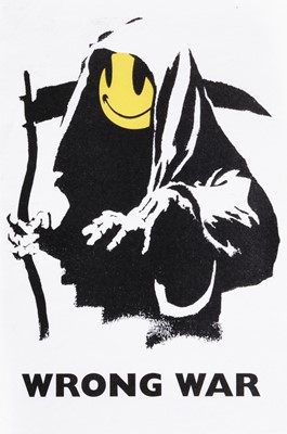 Lot 128 - Banksy (British 1974-), 'Wrong War Sticker'