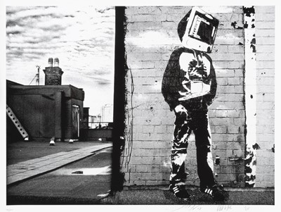 Lot 148 - Blek Le Rat, Shepard Fairey & Sybille Prou (Collaboration), 'Computerman', 2008