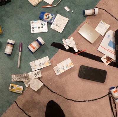 Lot 95 - Nan Goldin (American 1953-), 'Aperture Drugs On The Rug. New York City, USA', 2016