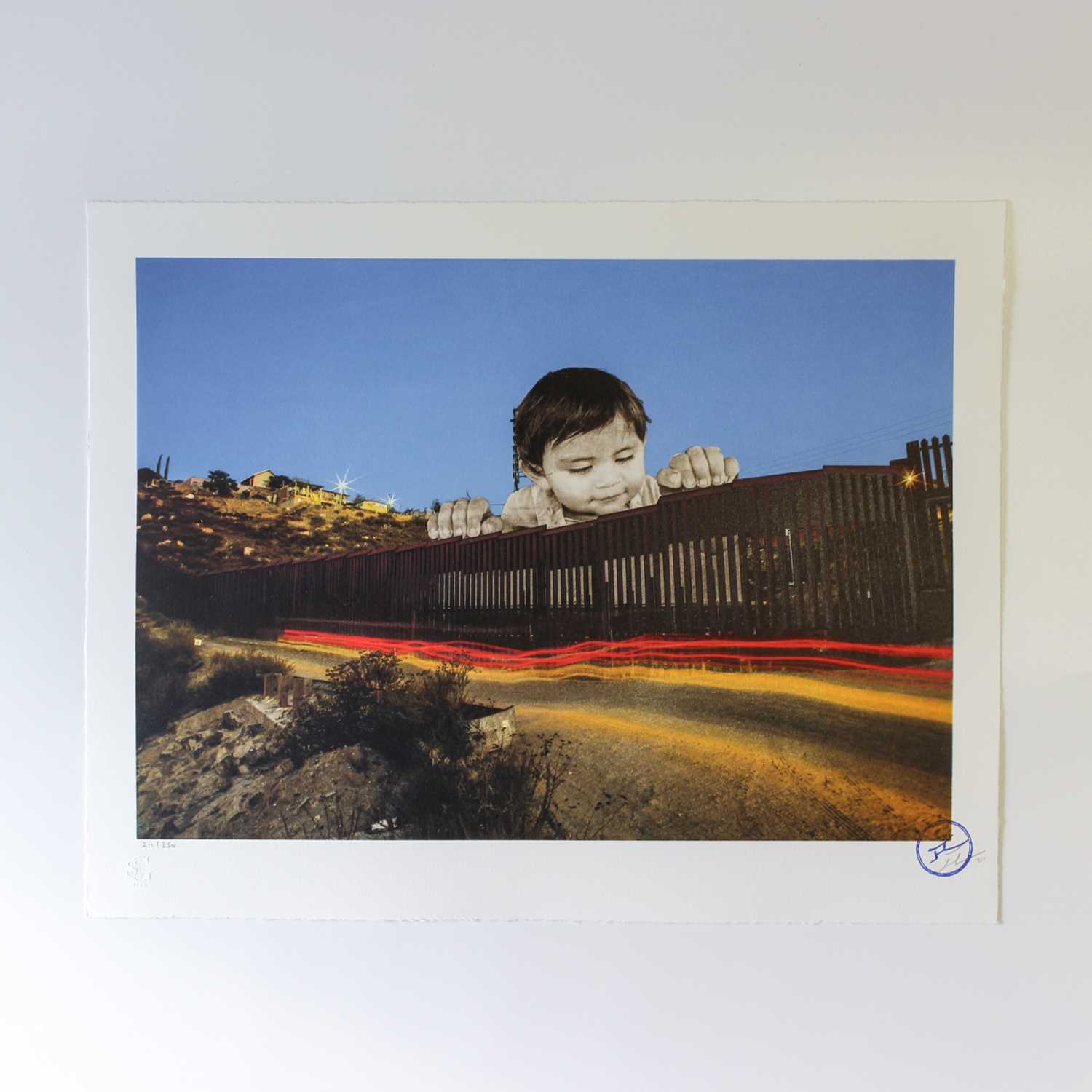 Lot 51 - JR (French 1983-), 'GIANTS, Kikito, September 6, 2017, 7.27 p.m., Tecate, Mexico - U.S.A., 2017', 2020
