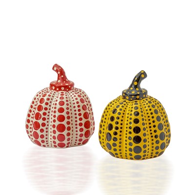 Lot 85 - Yayoi Kusama (Japanese 1929-), ‘Pumpkin (Yellow & Black and Red & White)’, 2016