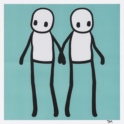 Lot 160 - Stik (British 1979-), 'Holding Hands (Teal)', 2020