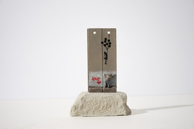 Lot 95 - Banksy (British 1974 -), Walled Off Hotel - Two-Part Souvenir Wall Section (Girl With Balloons)
