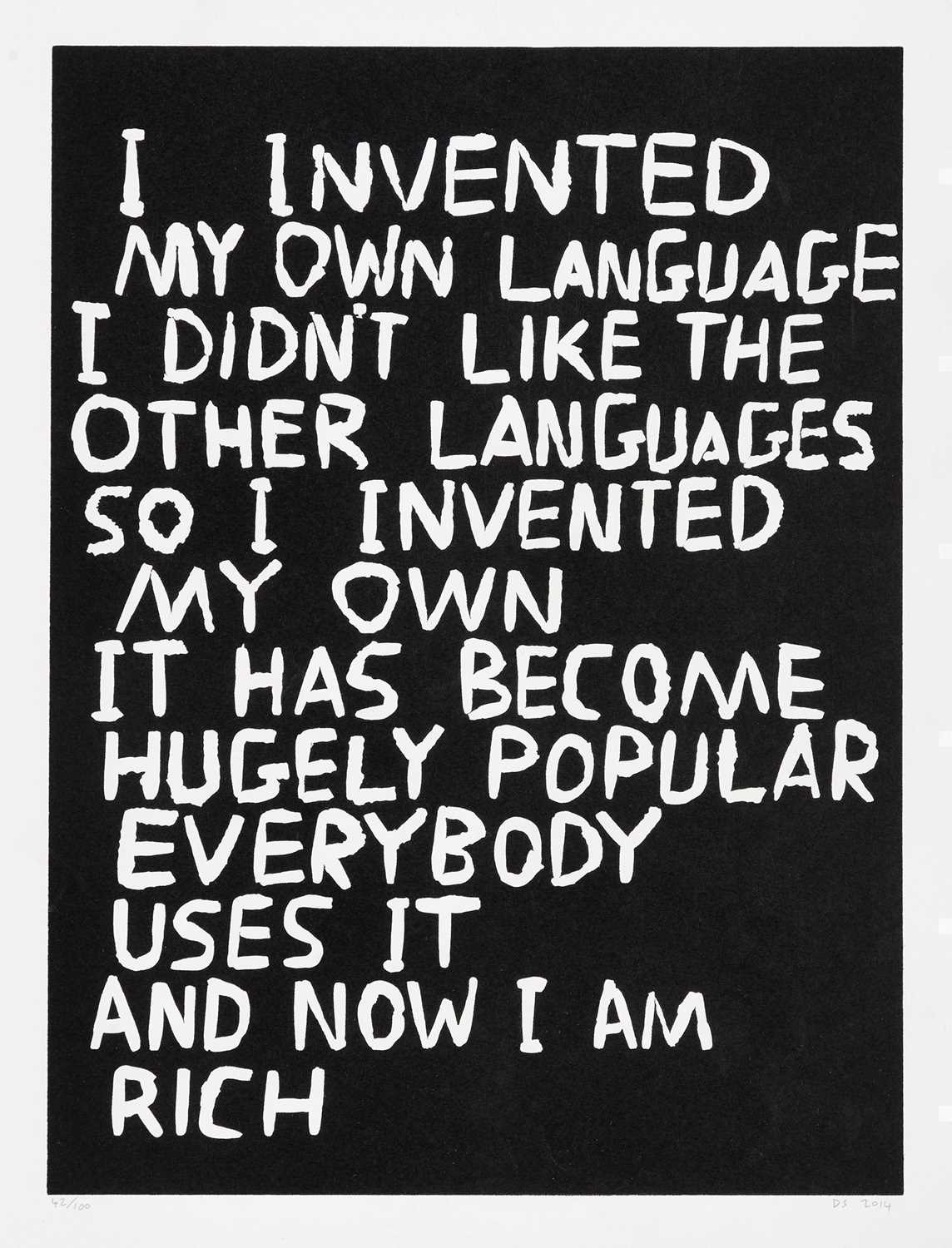 Lot 57 - David Shrigley (British 1968-), 'Untitled (Language)', 2014