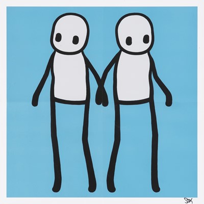 Lot 221 - Stik (British 1979-), 'Holding Hands (Blue)', 2020