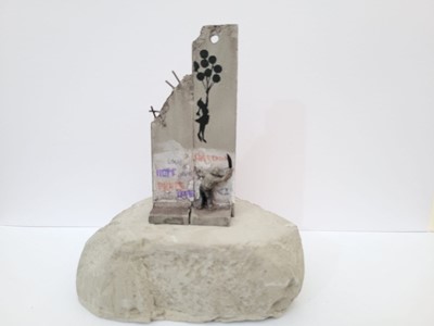Lot 129 - Banksy (British 1974 -), Walled Off Hotel - Two-Part Souvenir Wall Section (Girl With Balloons)