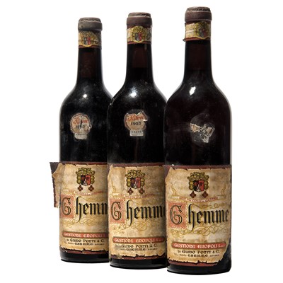 Lot 122 - 3 bottles 1957 Ghemme Riserva G Ponti