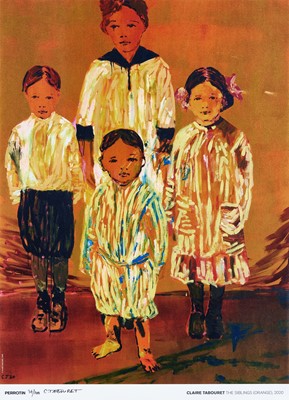 Lot 21 - Claire Tabouret (French 1981-), 'The Siblings (Orange)', 2020
