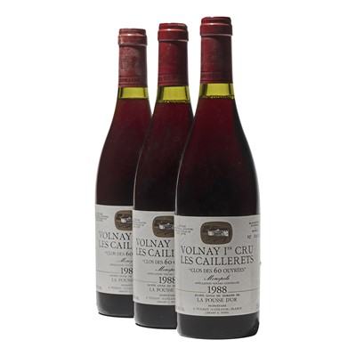 Lot 125 - 9 bottles 1988 Volnay Caillerets Clos des 60 Ouvrées Pousse d'Or