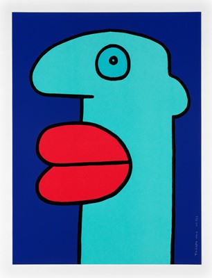 Lot 300 - Thierry Noir (French 1958-), 'Blue Head', 2014