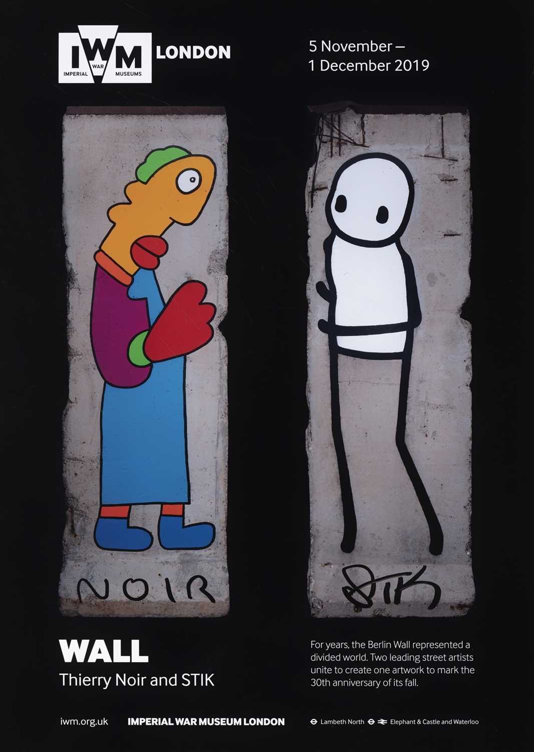 Lot 235 - Thierry Noir (French 1958-) & Stik (British 1979-), 'Wall', 2019