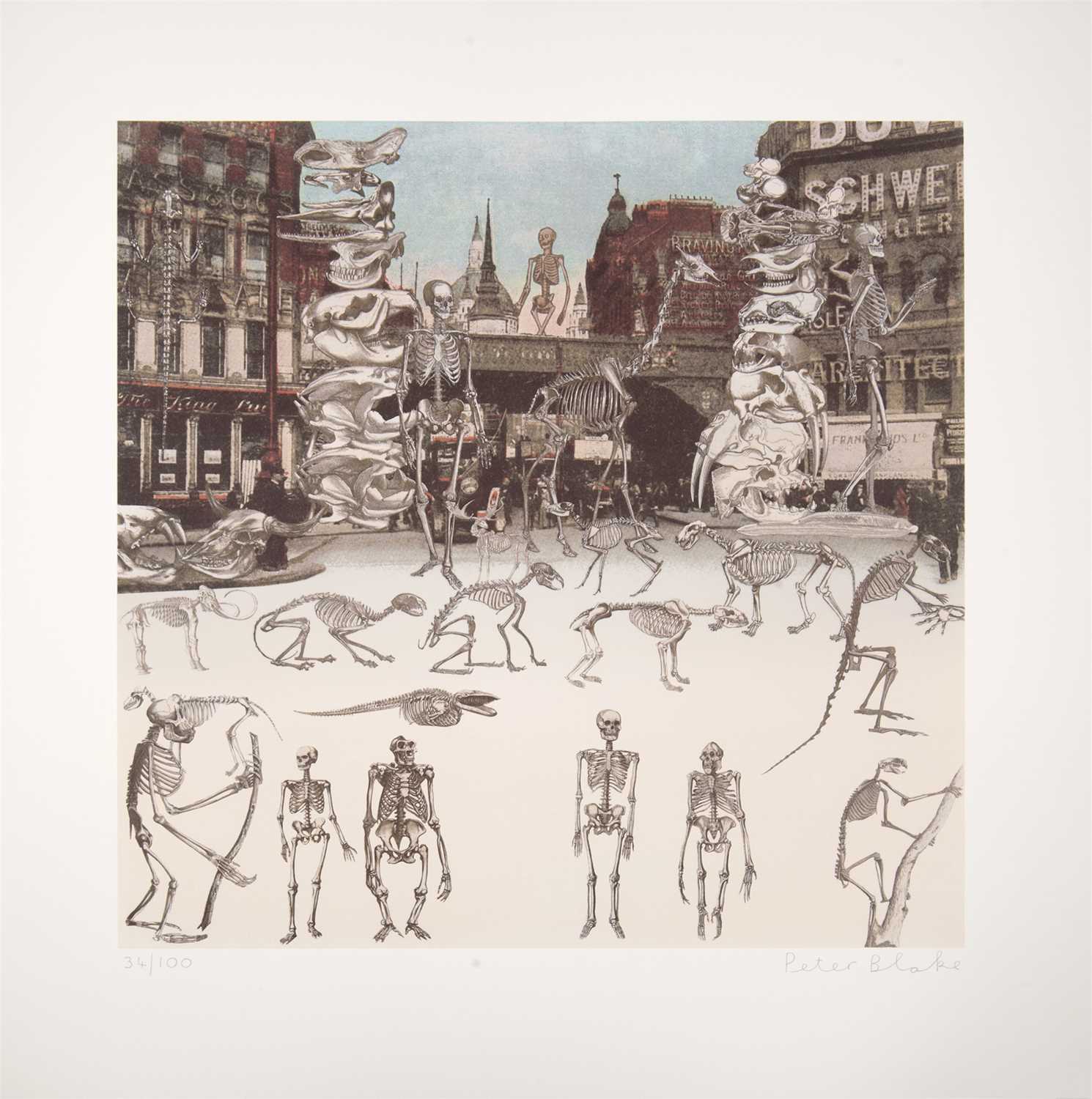 Lot 112 - Peter Blake (British 1932-), 'Ludgate Circus - Day Of The Skeletons', 2012