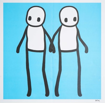 Lot 236 - Stik (British 1979-), 'Holding Hands (Blue)', 2020