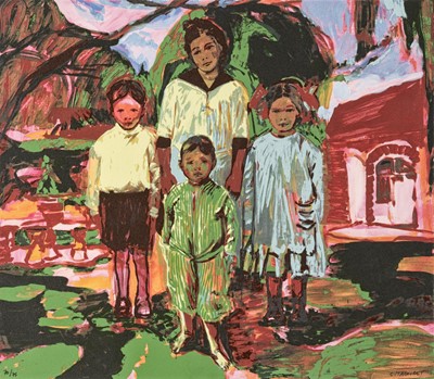 Lot 177 - Claire Tabouret (French 1981-), 'The Siblings', 2020
