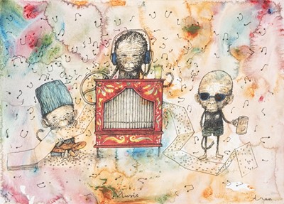 Lot 123 - Dran (French 1979-), 'Musical Monkeys', 2018