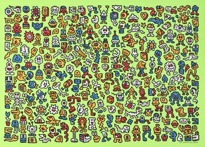 Lot 284 - Mr Doodle (British 1994-), 'Alien Town', 2020