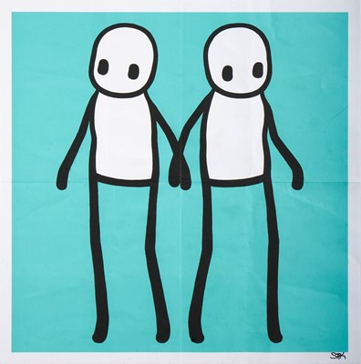Lot 165 - Stik (British 1979-), 'Holding Hands (Teal)', 2020