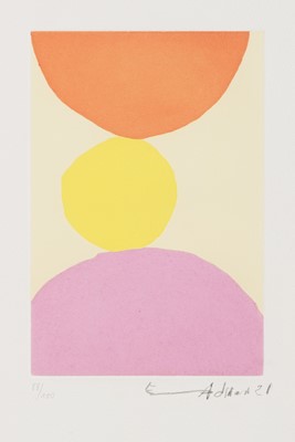 Lot 207 - Etel Adnan (Lebanese 1925-2021), 'L'Express Beyrouth-Enfer (Beirut-Hell Express)', 2021