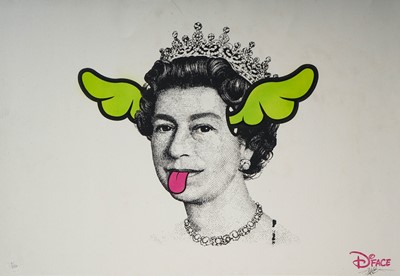 Lot 117 - D*Face (British 1978-), 'Dog Save The Queen (Green Wings)', 2004