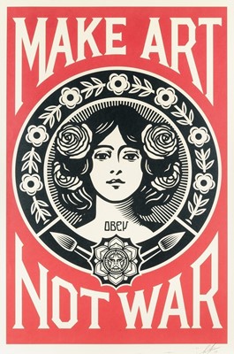 Lot 246 - Shepard Fairey (American 1970-), 'Make Art Not War', 2022