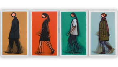 Lot 92 - Julian Opie (British 1958-), 'Walking Figures', 2010
