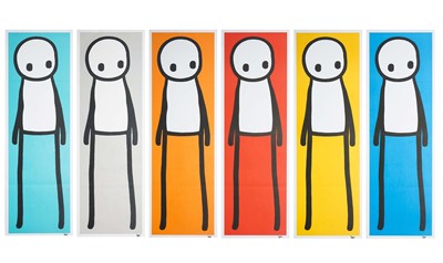Lot 322 - Stik (British 1979-) ‘Standing Figure (Book) (Red, Blue, Yellow, Orange, Teal & Grey)’, 2015
