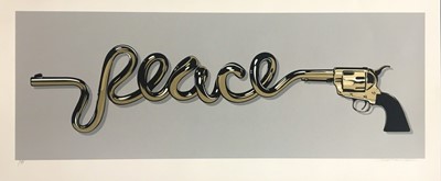 Lot 182 - D*Face (British 1978-), 'Peace Gun (Gold)', 2015