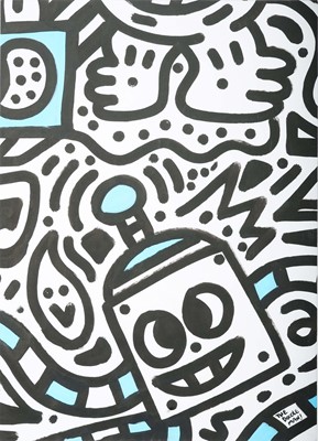 Lot 315 - Mr Doodle (British 1994-), 'Square from Acrylicize', 2017
