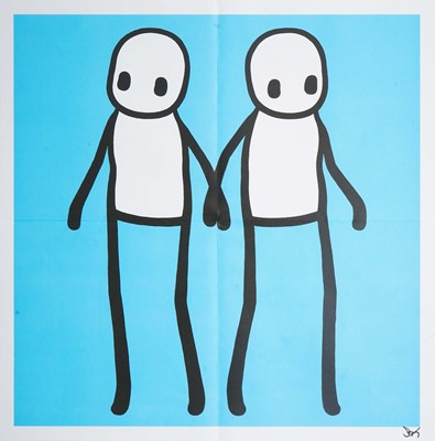 Lot 255 - Stik (British 1979-), 'Holding Hands (Blue)', 2020