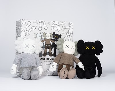 Lot 199 - Kaws (American 1974-), 'Holiday Hong Kong (Black, Brown & Grey Plush)', 2019