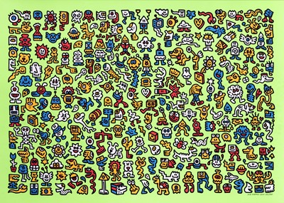Lot 153 - Mr Doodle (British 1994-), 'Alien Town', 2020