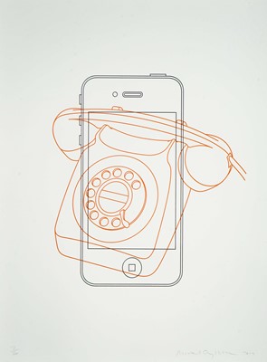 Lot 152 - Michael Craig-Martin (British 1941-), 'Telephone/iPhone', 2017