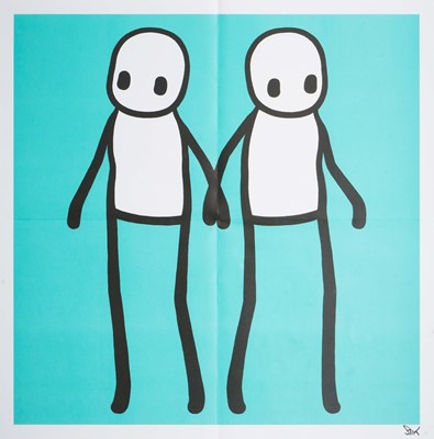 Lot 257 - Stik (British 1979-), 'Holding Hands (Teal)', 2020
