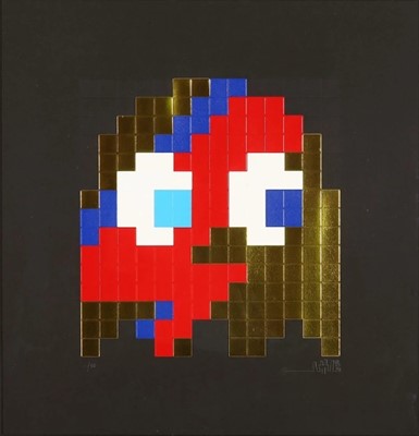 Lot 182a - Invader (French 1969-), 'Aladdin Sane (Gold)', 2014