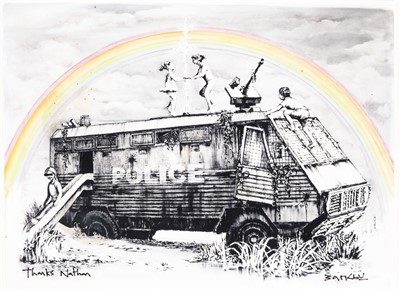 Lot 371 - Banksy (British b.1974), ‘Police Riot Van (Dismaland Gift Print)’, 2015