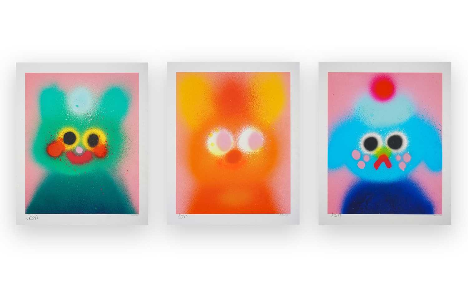 Lot 37 - Jon Burgerman (British 1979-), 'Earth, Wind & Fire', 2022 (Three Works)