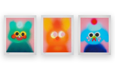 Lot 37 - Jon Burgerman (British 1979-), 'Earth, Wind & Fire', 2022 (Three Works)
