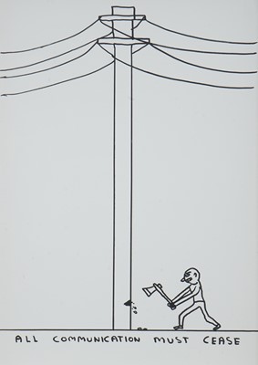 Lot 42 - David Shrigley (British 1968-), 'Untitled (All Communication Must Cease)', 2014