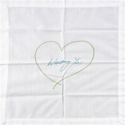 Lot 365 - Tracey Emin (British b.1963), ‘Wanting You - Napkin (Green & Blue)', 2014