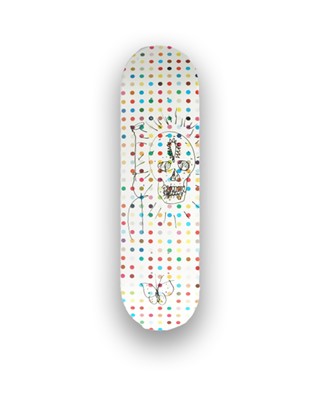 Lot 123 - Damien Hirst (British 1965-), 'Skull & Butterfly On Spot Skateboard Deck', 2011