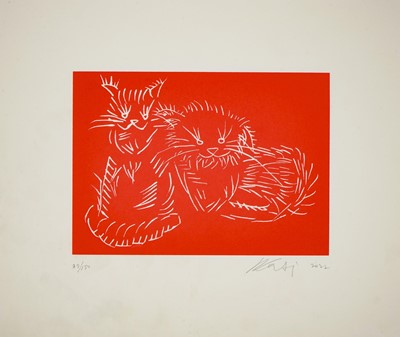 Lot 5 - Ai Weiwei (Chinese 1957-), 'Cats (Red)', 2022