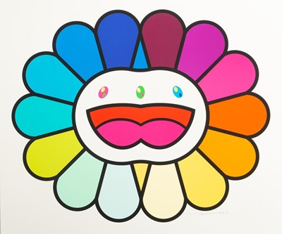 Lot 25 - Takashi Murakami (Japanese 1962-), 'Multicolor Double Face: White', 2020